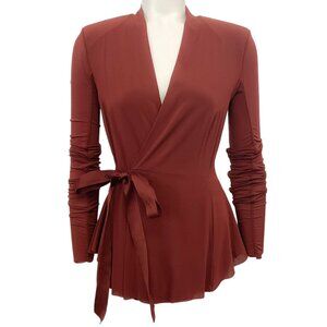 Rick Owens Henna Brown Wrap Top